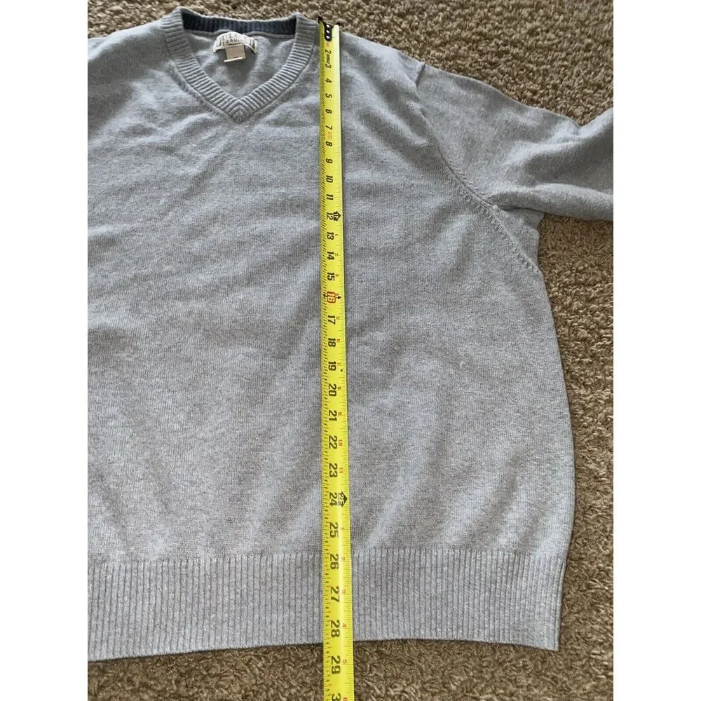 Duluth‎ Trading Sweater Mens Large V-Neck Sweatshirt Heather Gray Crew Neck